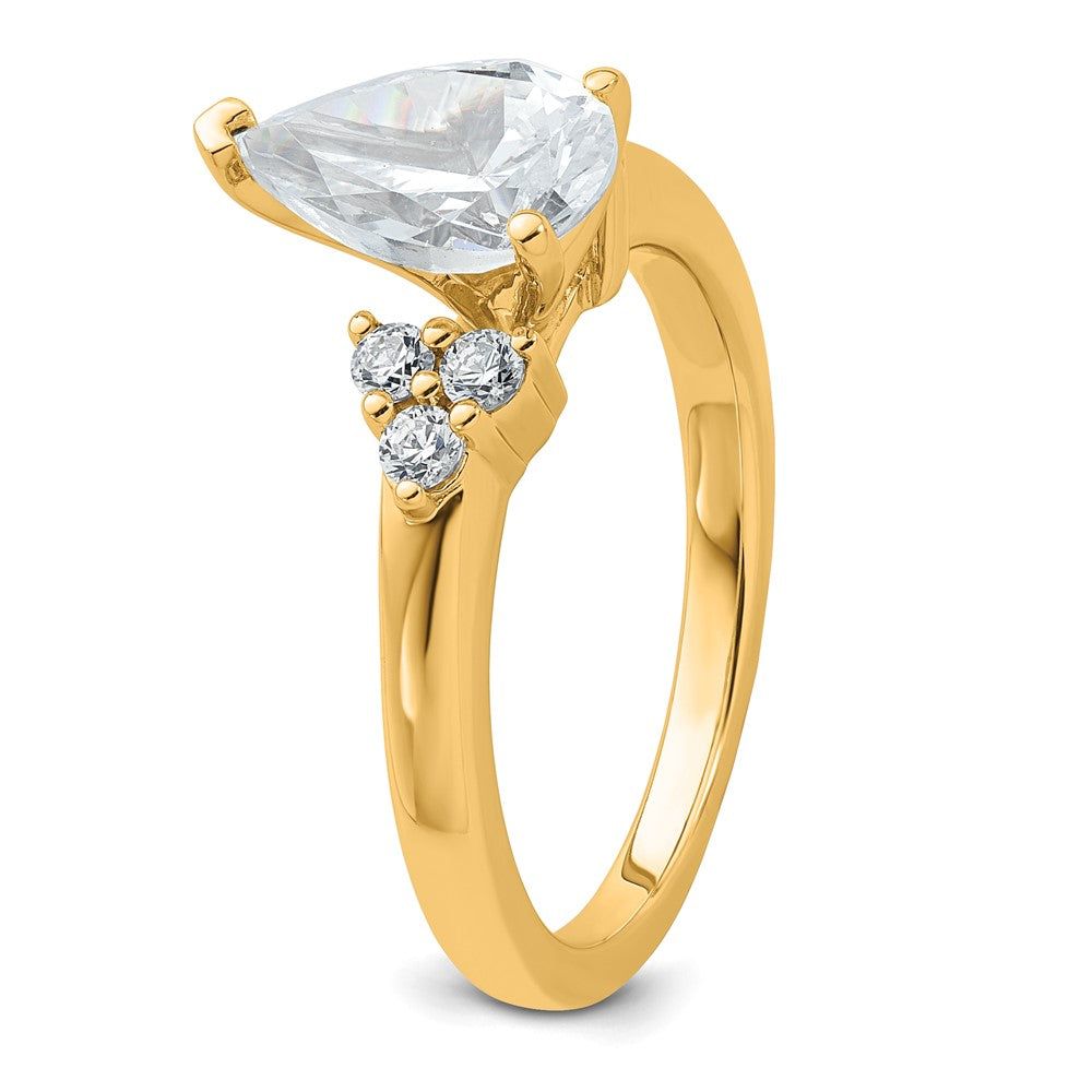 14k Yellow, w/ White Head Cert 2.64ct Pear Lab Grown VS/SI FGH Dia Complet