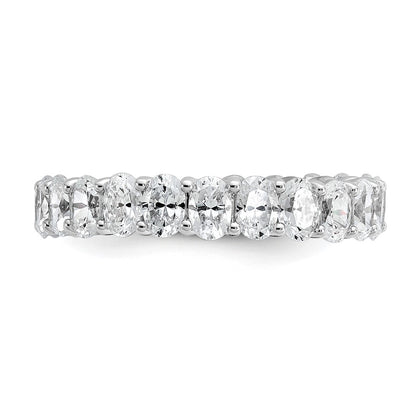 14k 3 carat Lab Grown Diamond VS/SI+ G+ Oval Complete Prong Set Size 6 Eternity Band