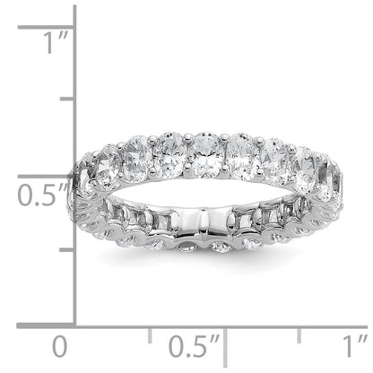 14k 3 carat Lab Grown Diamond VS/SI+ G+ Oval Complete Prong Set Size 9 Eternity Band