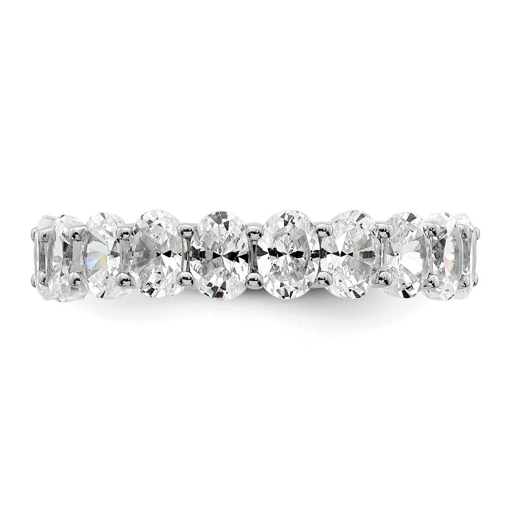 14k 4 carat Lab Grown Diamond VS/SI+ G+ Oval Complete Prong Set Size 6 Eternity Band