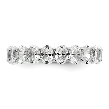 14k 4 carat Lab Grown Diamond VS/SI+ G+ Oval Complete Prong Set Size 4 Eternity Band