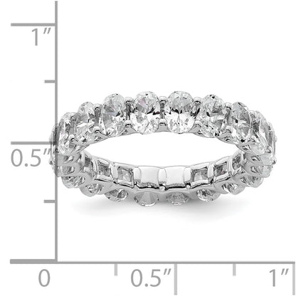 14k 4 carat Lab Grown Diamond VS/SI+ G+ Oval Complete Prong Set Size 7 Eternity Band