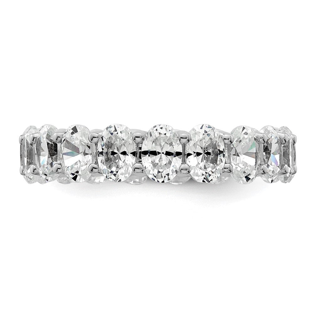 14k 5 carat Lab Grown Diamond VS/SI+ G+ Oval Complete Prong Set Size 5 Eternity Band
