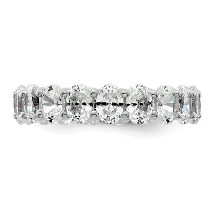 14k 5 carat Lab Grown Diamond VS/SI+ G+ Oval Complete Prong Set Size 4 Eternity Band