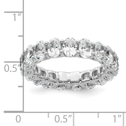 14k 5 carat Lab Grown Diamond VS/SI+ G+ Oval Complete Prong Set Size 4 Eternity Band
