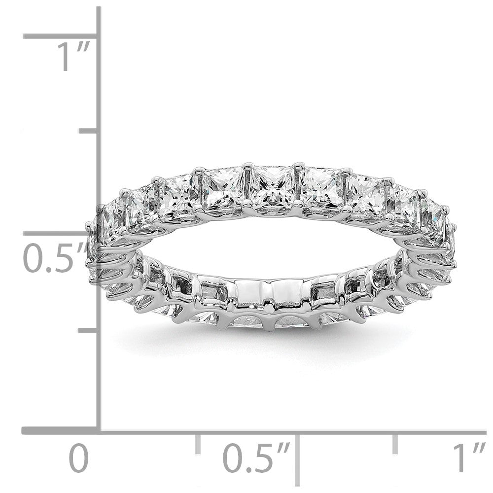 14k 3 carat Lab Grown Diamond VS/SI+ G+ Princess Complete Prong Set Size 4 Eternity Band