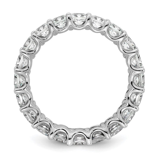 14k 4 carat Lab Grown Diamond VS/SI+ G+ Princess Complete Prong Set Size 4 Eternity Band