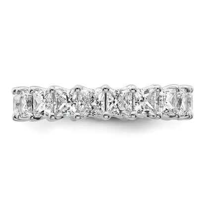 14k 4 carat Lab Grown Diamond VS/SI+ G+ Princess Complete Prong Set Size 7 Eternity Band