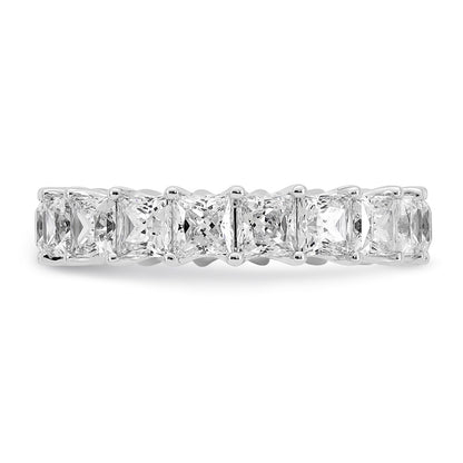 14k 5 carat Lab Grown Diamond VS/SI+ G+ Princess Complete Prong Set Size 7 Eternity Band