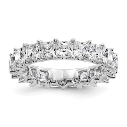 14k 5 carat Lab Grown Diamond VS/SI+ G+ Princess Complete Prong Set Size 4 Eternity Band
