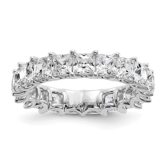 14k 5 carat Lab Grown Diamond VS/SI+ G+ Princess Complete Prong Set Size 4 Eternity Band