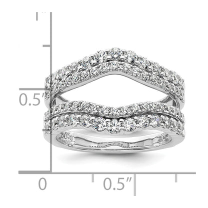 14k White Gold 1 1/4 carat Lab Grown Diamond VS/SI+ G+ Complete Double Row Ring Guard