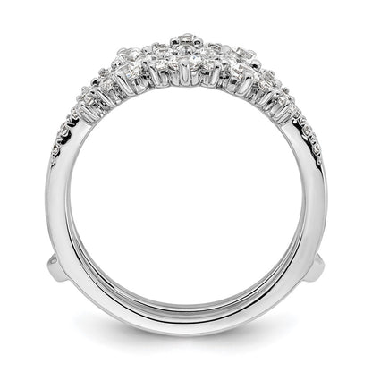 14k White Gold 1 carat Lab Grown Diamond VS/SI+ G+ Complete Double Row Ring Guard