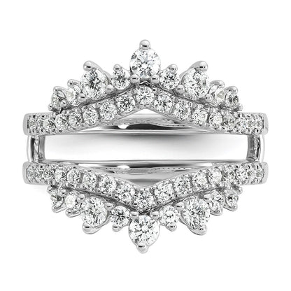 14k White Gold 1 carat Lab Grown Diamond VS/SI+ G+ Complete Double Row Ring Guard