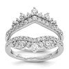 14k White Gold 1 carat Lab Grown Diamond VS/SI+ G+ Complete Double Row Ring Guard