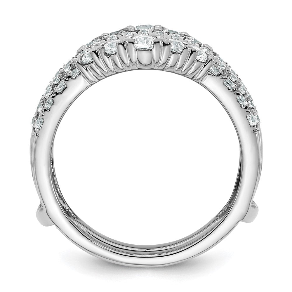 14k White Gold 1 1/4 carat Lab Grown Diamond VS/SI+ G+ Complete Double Row Ring Guard