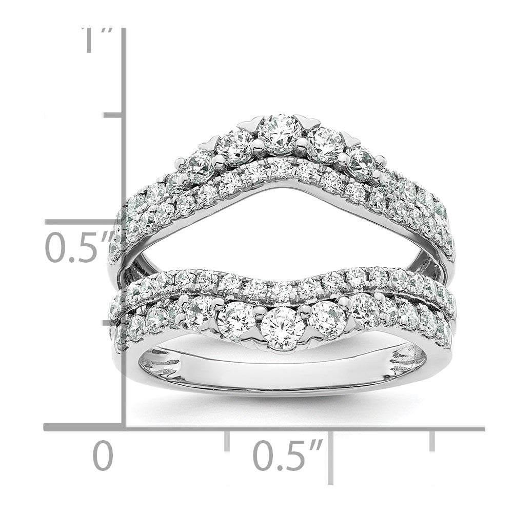 14k White Gold 1 1/4 carat Lab Grown Diamond VS/SI+ G+ Complete Double Row Ring Guard
