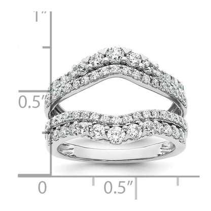 14k White Gold 1 1/4 carat Lab Grown Diamond VS/SI+ G+ Complete Double Row Ring Guard