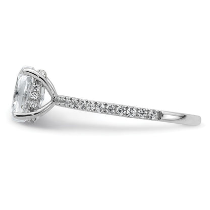 14k White Gold 1/3 carat Lab Grown Diamond VS/SI+ G+ 1 carat center Flair Oval Semi Mount Engagement Ring