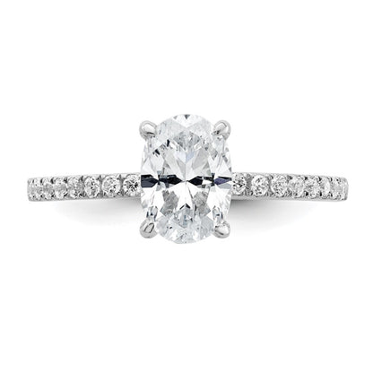 14k White Gold 1/3 carat Lab Grown Diamond VS/SI+ G+ 1 carat center Flair Oval Semi Mount Engagement Ring