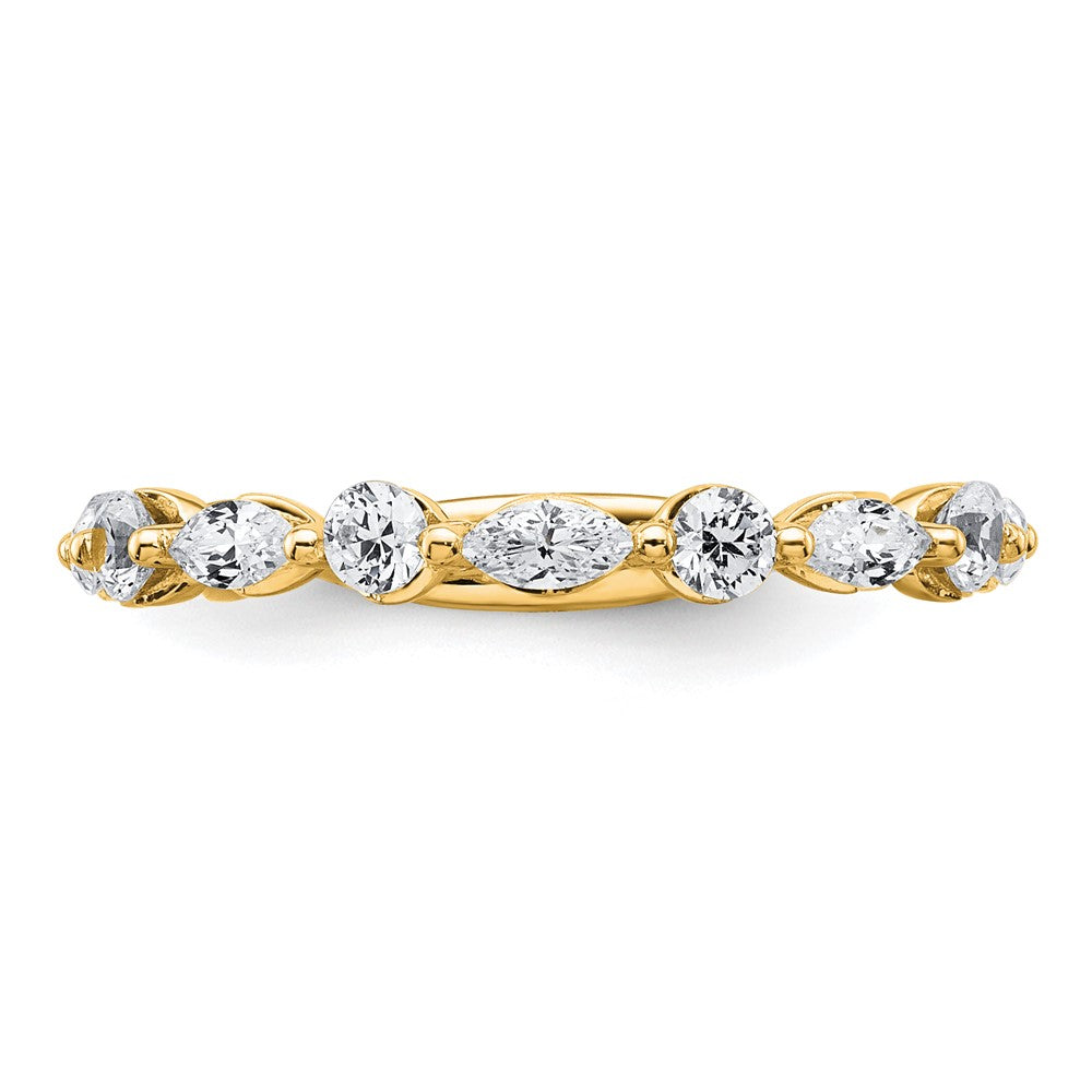 True Origin 14K Yellow Gold 3/4 carat Lab Grown Diamond VS+ F+ Complete Wedding Band