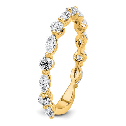 True Origin 14K Yellow Gold 3/4 carat Lab Grown Diamond VS+ F+ Complete Wedding Band