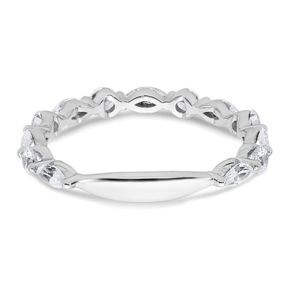 True Origin 14K White Gold 3/4 carat Lab Grown Diamond VS+ F+ Complete Wedding Band