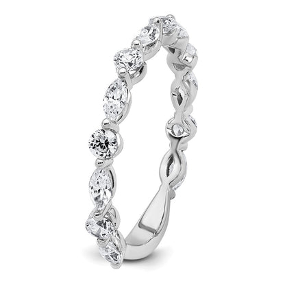 True Origin 14K White Gold 3/4 carat Lab Grown Diamond VS+ F+ Complete Wedding Band