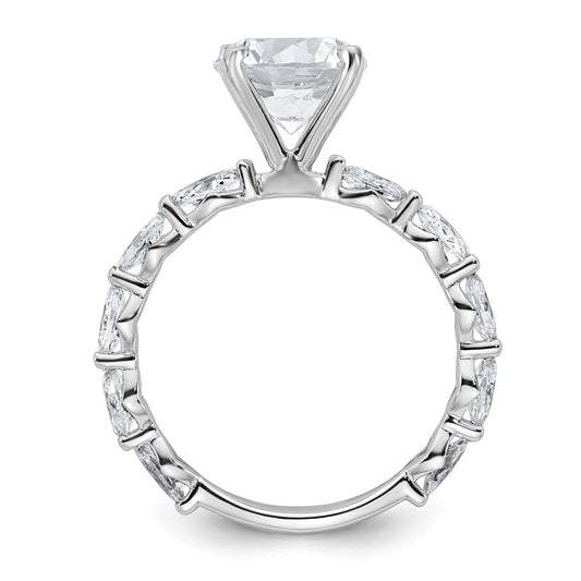 True Origin 14K White Gold 5/8 carat Lab Grown Diamond VS+ F+ Semi-Mount Round Engagement Ring