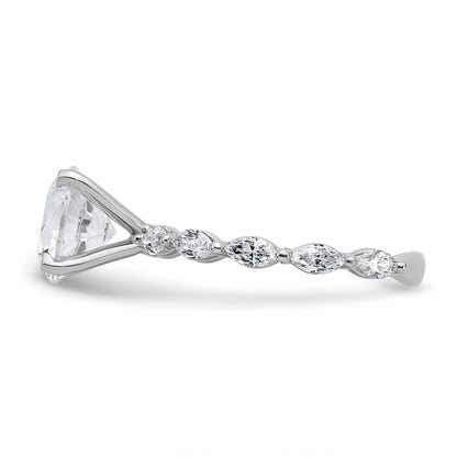 True Origin 14K White Gold 5/8 carat Lab Grown Diamond VS+ F+ Semi-Mount Round Engagement Ring