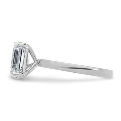 True Origin 14K White Gold 2 7/8 carat Lab Grown Diamond VS+ F+ Complete Pear and Emerald Two Stone Ring