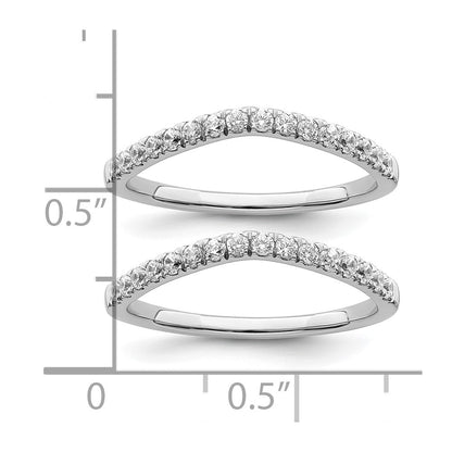 True Origin 14K White Gold 1/2 carat Lab Grown Diamond VS+ F+ Set of Two Complete Wedding Bands