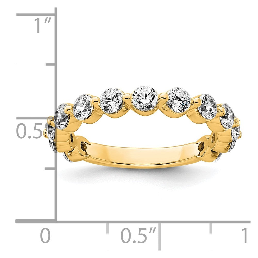 True Origin 14K Yellow Gold 1 1/2 carat Lab Grown Diamond VS+ F+ Complete Round Thirteen Stone Ring