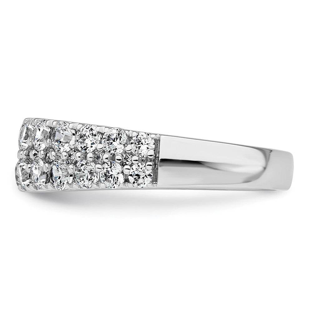 True Origin 14K White Gold 1 1/4 carat Lab Grown Diamond VS+ F+ Double Row Complete Band