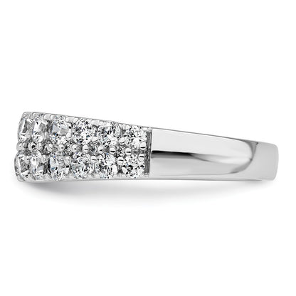 True Origin 14K White Gold 1 1/4 carat Lab Grown Diamond VS+ F+ Double Row Complete Band