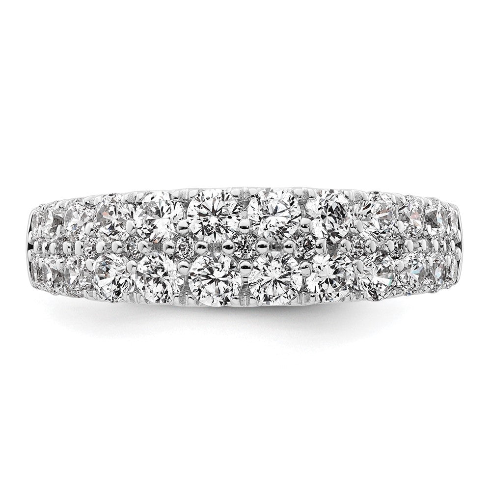 True Origin 14K White Gold 1 1/4 carat Lab Grown Diamond VS+ F+ Double Row Complete Band