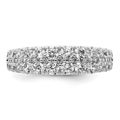 True Origin 14K White Gold 1 1/4 carat Lab Grown Diamond VS+ F+ Double Row Complete Band