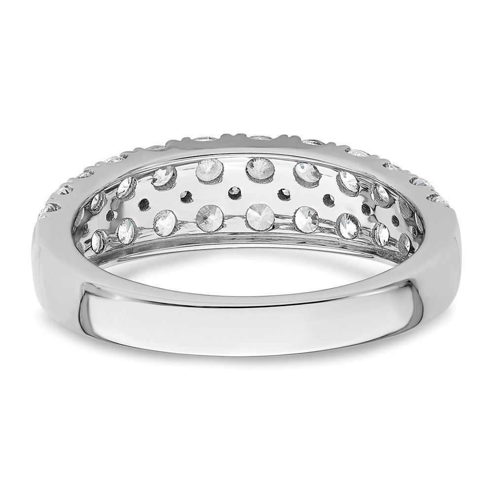True Origin 14K White Gold 1 1/4 carat Lab Grown Diamond VS+ F+ Double Row Complete Band