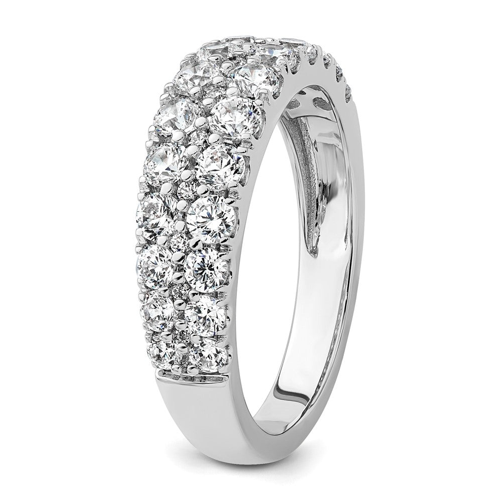 True Origin 14K White Gold 1 1/4 carat Lab Grown Diamond VS+ F+ Double Row Complete Band