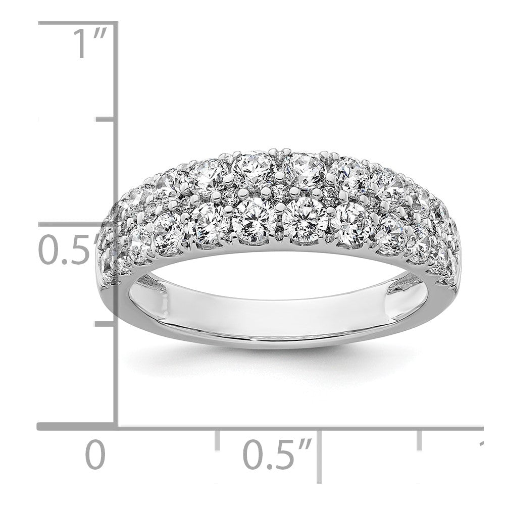 True Origin 14K White Gold 1 1/4 carat Lab Grown Diamond VS+ F+ Double Row Complete Band