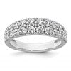 True Origin 14K White Gold 1 1/4 carat Lab Grown Diamond VS+ F+ Double Row Complete Band