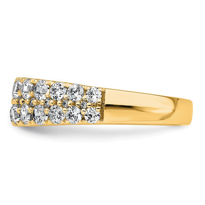 True Origin 14K Yellow Gold 1 1/4 carat Lab Grown Diamond VS+ F+ Double Row Complete Band