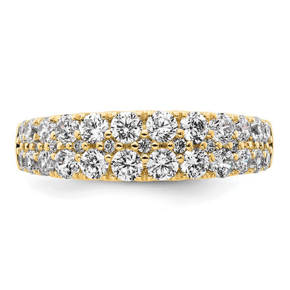 True Origin 14K Yellow Gold 1 1/4 carat Lab Grown Diamond VS+ F+ Double Row Complete Band