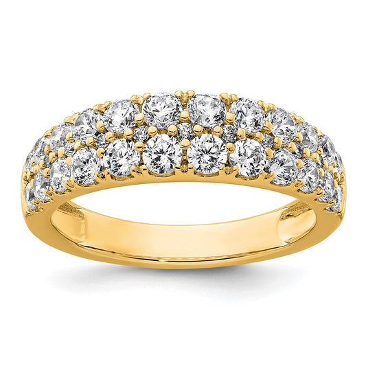 True Origin 14K Yellow Gold 1 1/4 carat Lab Grown Diamond VS+ F+ Double Row Complete Band