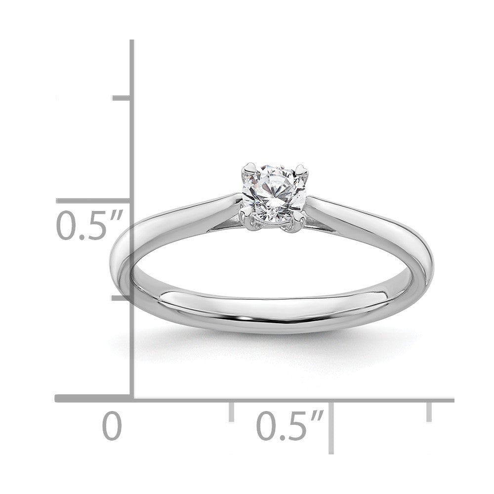 14k White Gold 1/4 carat (4.10 mm) 4-Prong Round Solitaire Engagement Ring Mounting