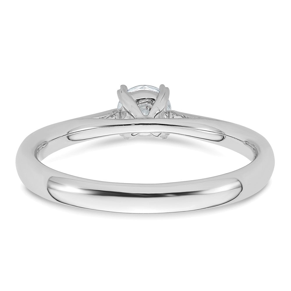True Origin 14k White Gold 1/3 carat Lab Grown Diamond VS+ F+ Round Solitaire Engagement Ring