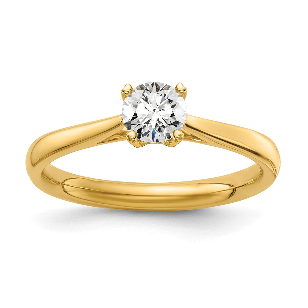 True Origin 14K Yellow Gold 1/3 carat Lab Grown Diamond VS+ F+ Complete Round Solitaire Ring