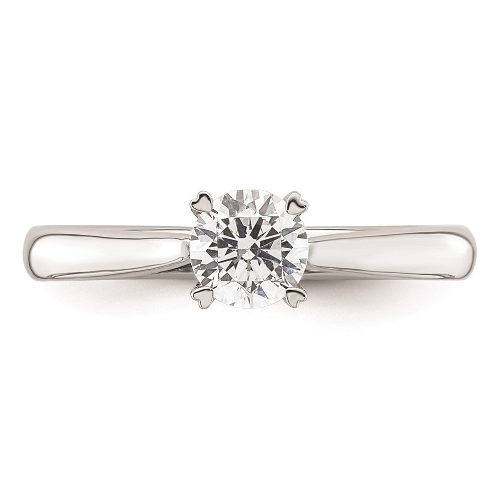 14k White Gold 1/2 carat (5.20 mm) 4-Prong Round Solitaire Engagement Ring Mounting