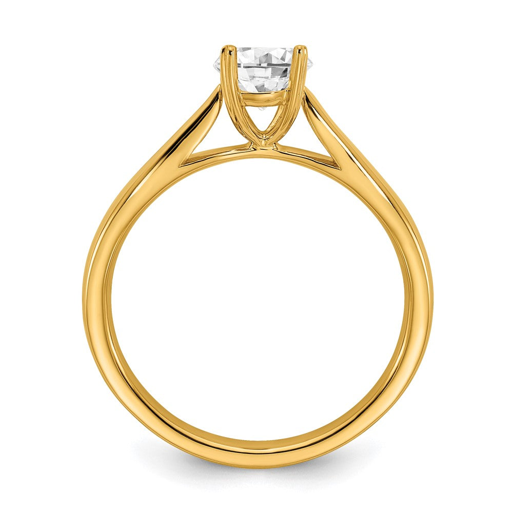 True Origin 14K Yellow Gold 1/2 carat Lab Grown Diamond VS+ F+ Complete Round Solitaire Ring