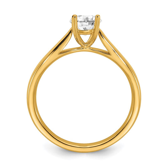 True Origin 14K Yellow Gold 1/2 carat Lab Grown Diamond VS+ F+ Complete Round Solitaire Ring